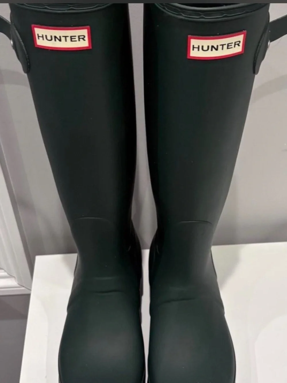 Hunter Matte Forest Green Knee-High Rain Boots